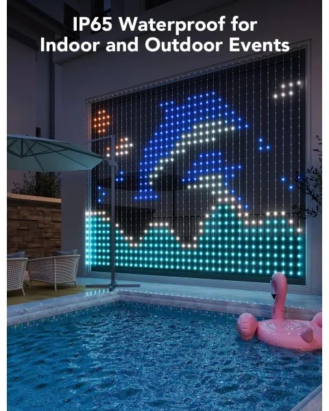 Perdea luminoasă RGBIC Govee 520 LED 1,5x2m Wi-Fi IP65