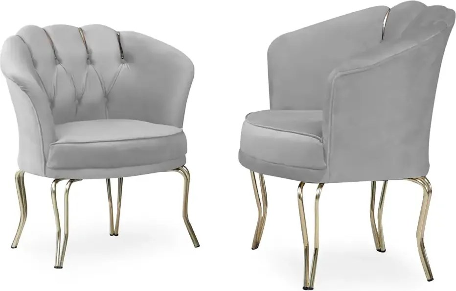 Fotoliu Viena, scaun, gri-auriu, picioare metal auriu, Homs