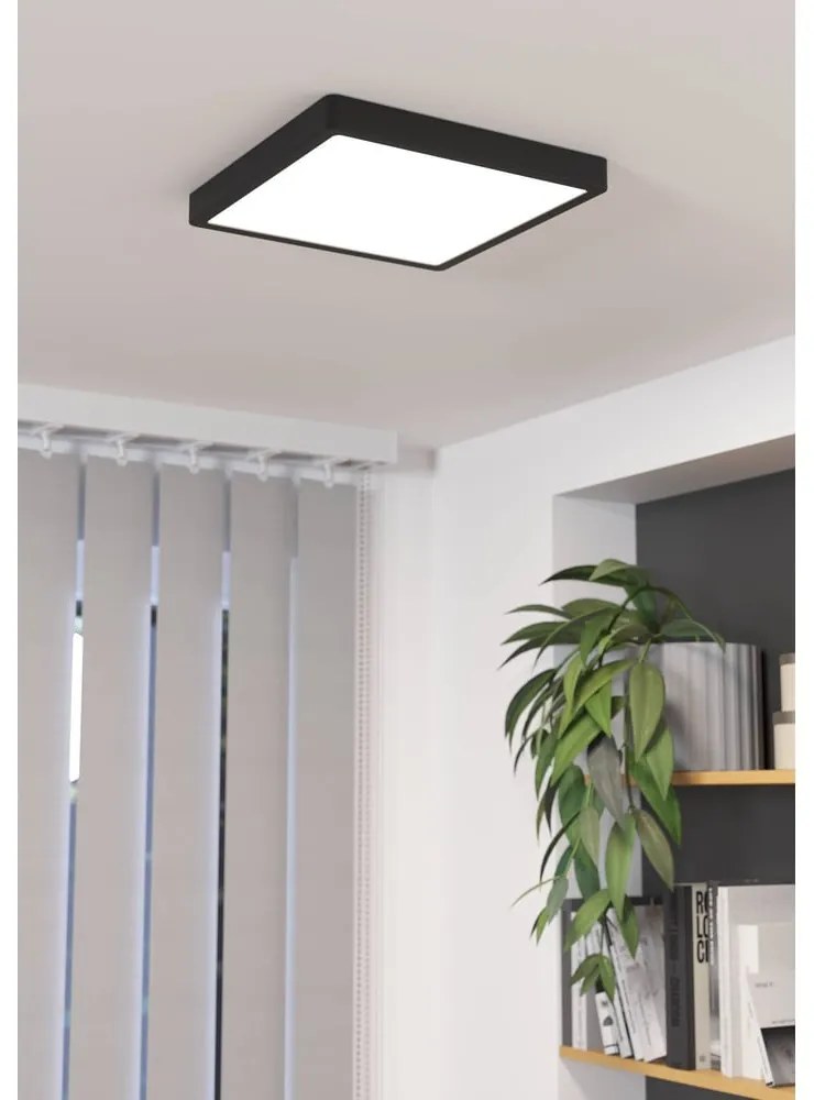 Plafonieră neagră LED 28,5x28,5 cm FUEVA 5 – EGLO