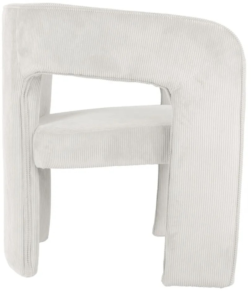 Fotoliu alb cu tapițerie din catifea reiată Vigor – Leitmotiv