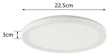 Plafonieră LED pentru baie Brilagi ULTRA SLIM LED/12W/230V d. 22,5 cm alb IP54