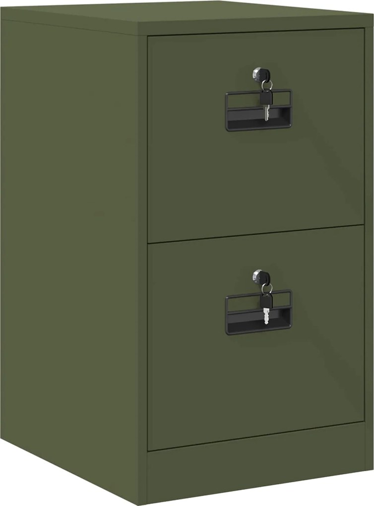 vidaXL Dulap pentru Fișiere cu sertar Verde măsliniu 44 x 50 x 74,5 cm