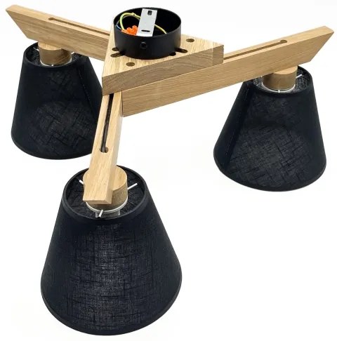 Lustră aplicată Brilagi ANTHONY 3xE14/40W/230V stejar/negru