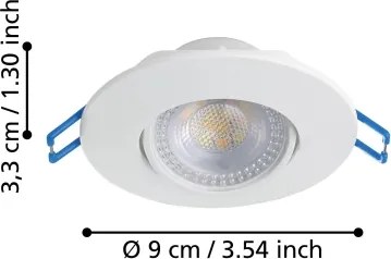 Eglo 300186 - Set 7x spoturi încastrate GEDREZ LED, 4,9 W, 230 V, Ø 9 cm, alb