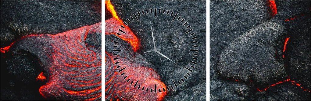 Tablou - Lava (cu ceas) (90x30 cm)