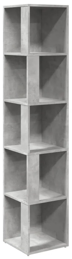 Dulap de colt, gri beton, 33x33x164,5 cm, PAL 1, Gri beton, 33 x 33 x 164, 5 cm