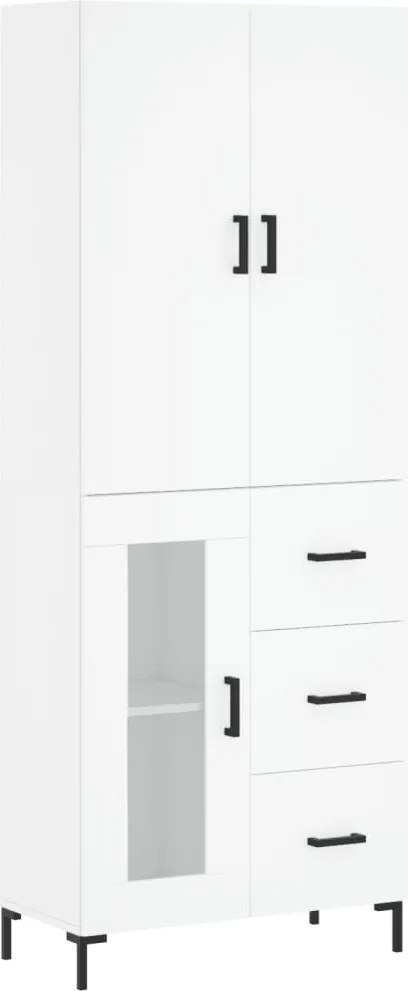 vidaXL Dulap înalt, alb, 69,5x34x180 cm, lemn compozit