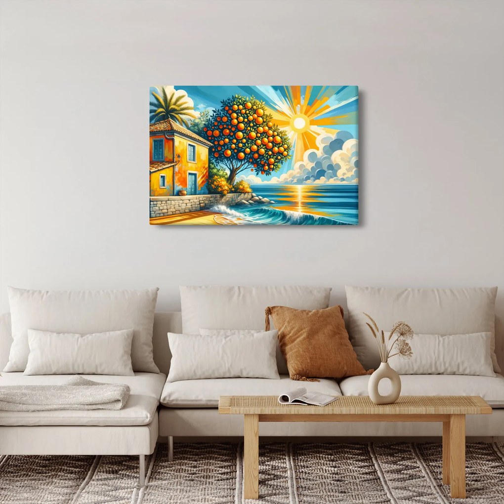 Tablou - Casă cu portocale I. (90x60 cm)