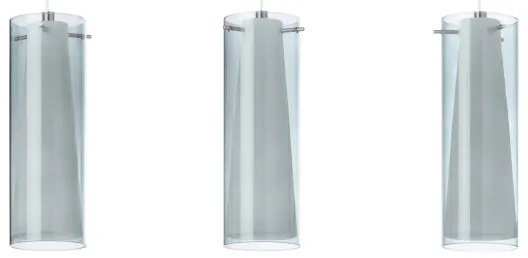 EGLO 90305 - Pendul PINTO NERO 3xE27/60W sticlă fumurie