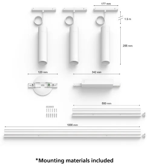 Philips - Set 3x lămpi LED RGB dimabile pentru sistem de șină Hue LED RGB/15,6W/230V