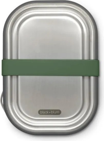 Cutie pentru pranz Black+Blum BAM-SS-L010, 1 L, Dreptunghiulara, Potrivita pentru cuptor, Fara BPA, Otel inoxidabil, Inox/Verde