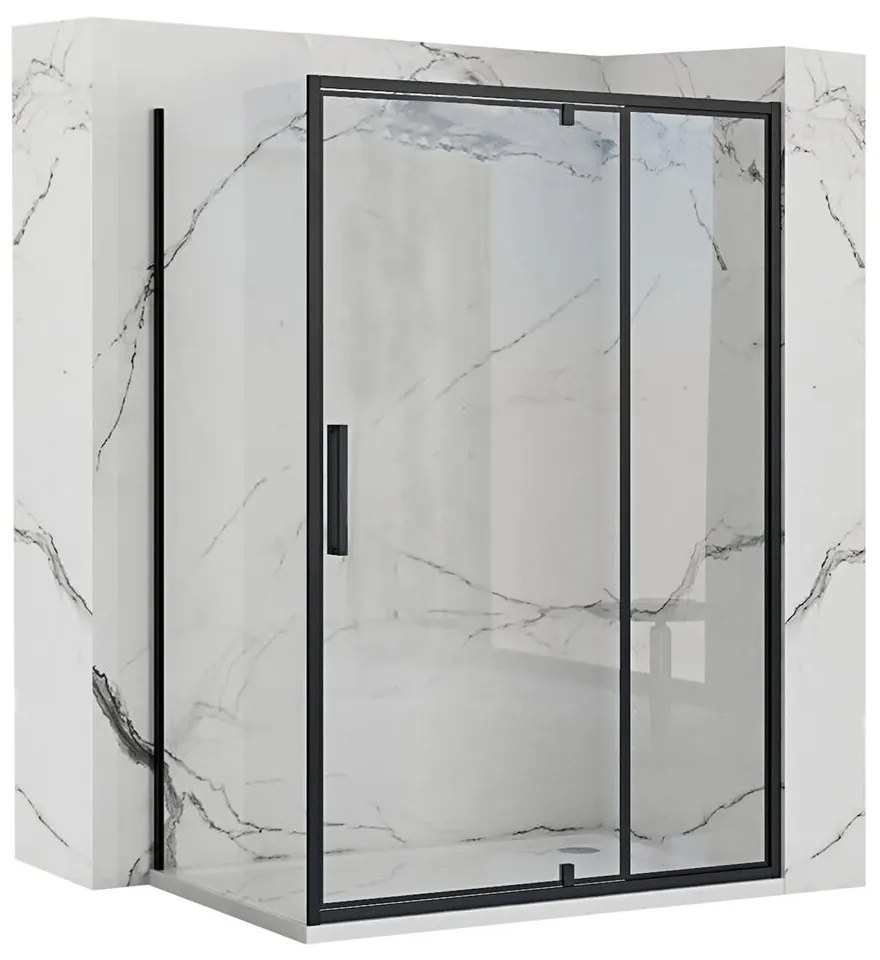 Cabina de dus dreptunghiulara cu usa pivotanta Rea Rapid Swing 120x80 negru