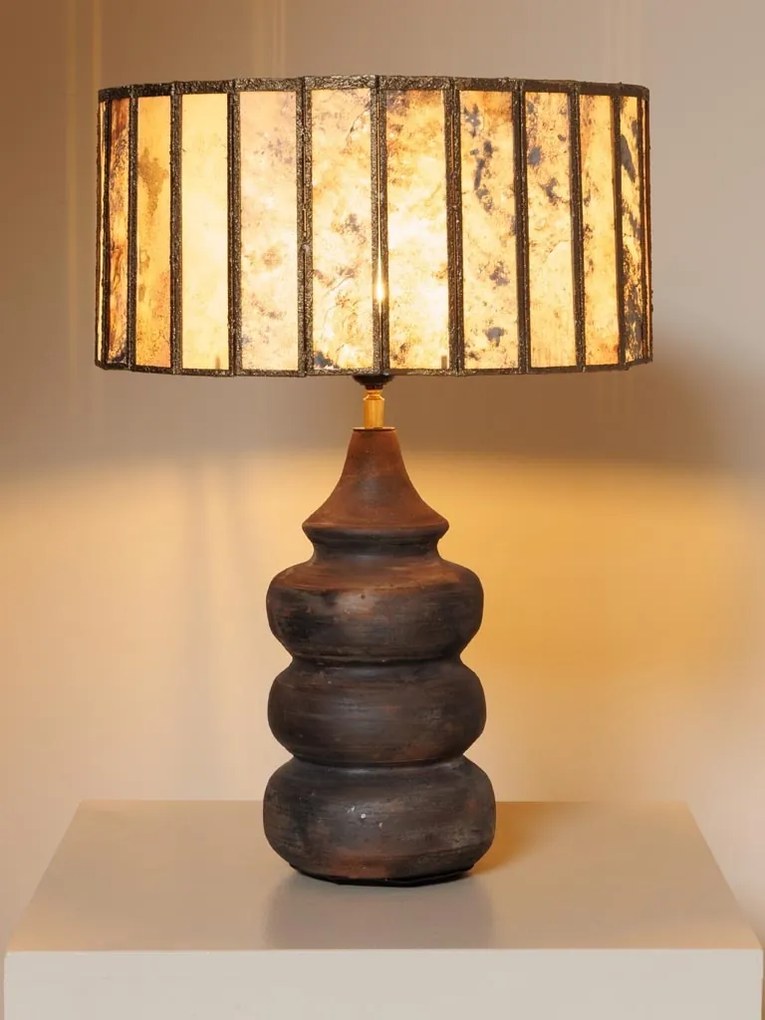 Lampa de masa, din ceramica si metal, D40cm, Tierra