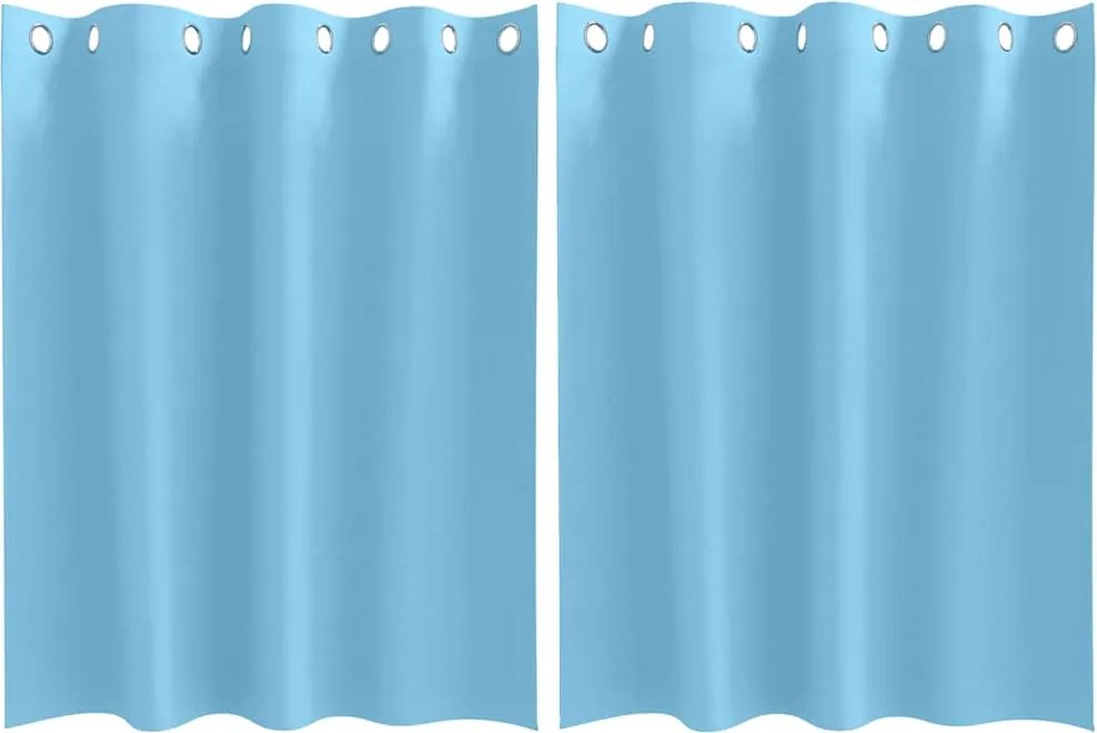vidaXL Perdele Opaque cu Inel 2 pcs Albastru deschis 140 x 140 cm