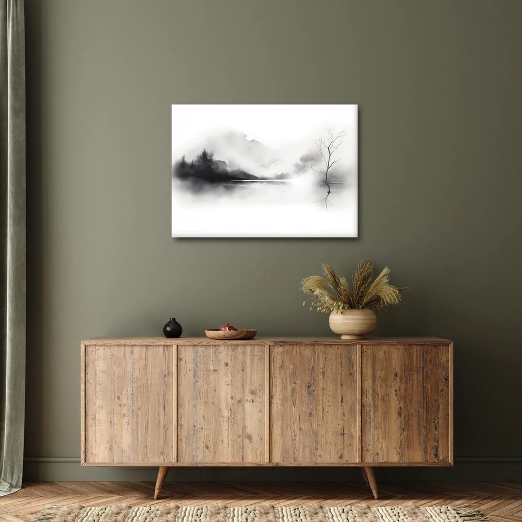 Tablou - pictură cu cerneală de peisaj (70x50 cm)