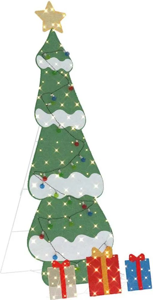 vidaXL Brad de Crăciun iluminat cu 3 cutii de cadouri 2D alb cald