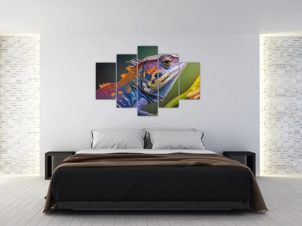 Tablou - Iguana colorată (150x105 cm)