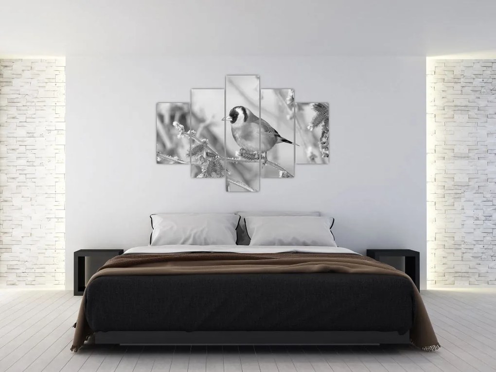 Tablou - O pasăre în timpul iernii (150x105 cm)