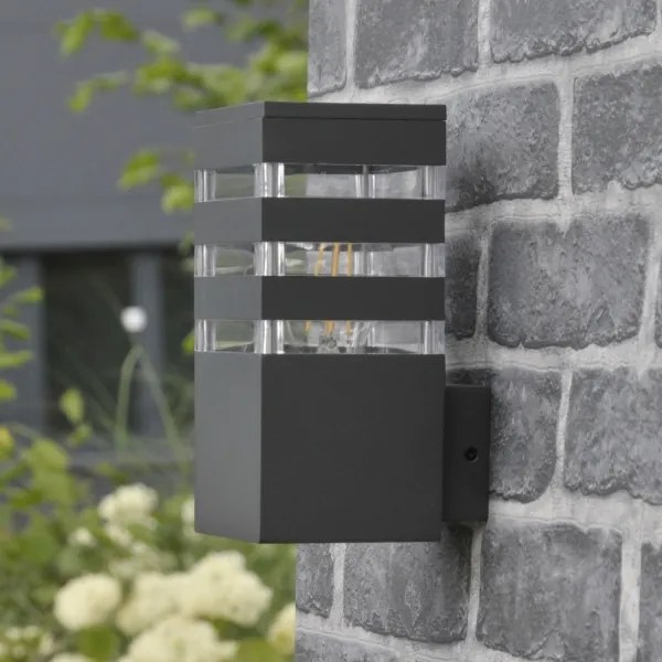 Aplica de exterior LED RGBW TEKSAS, reglabilă, 1xE27/9W/230V IP44, antracit