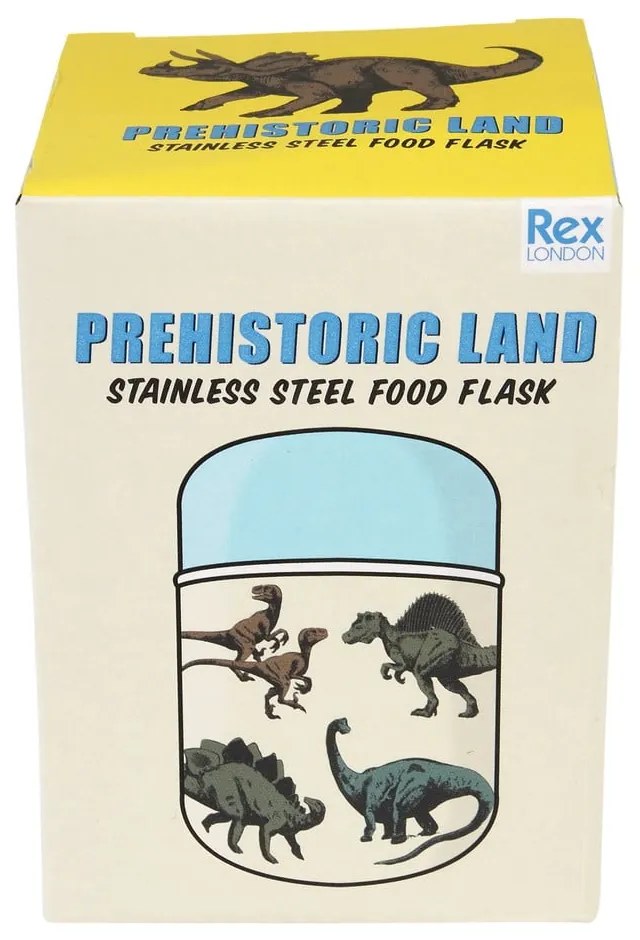 Termos albastru-crem pentru mâncare, pentru copii 280 ml Prehistoric Land – Rex London