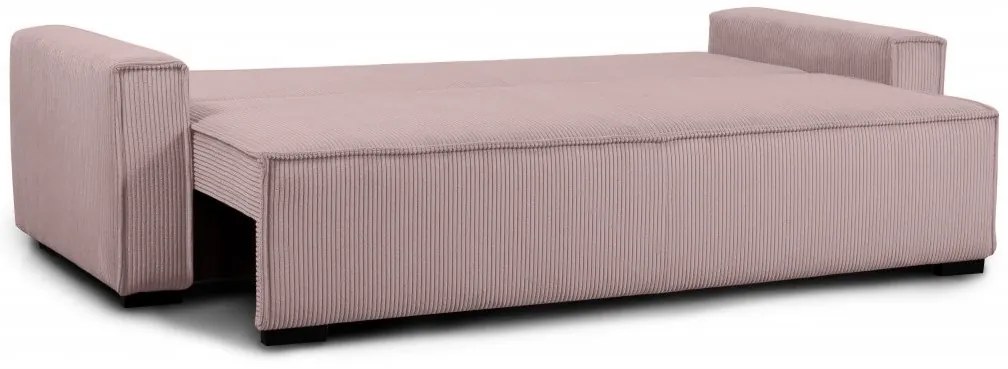 Canapea cu trei locuri cu taburet SMART SET, roz deschis