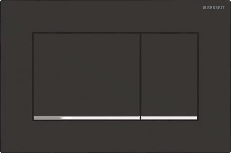 Geberit 115.883.14.1 - Placă de acționare Sigma30, 24,6 x 16,4 cm, negru/crom lucios