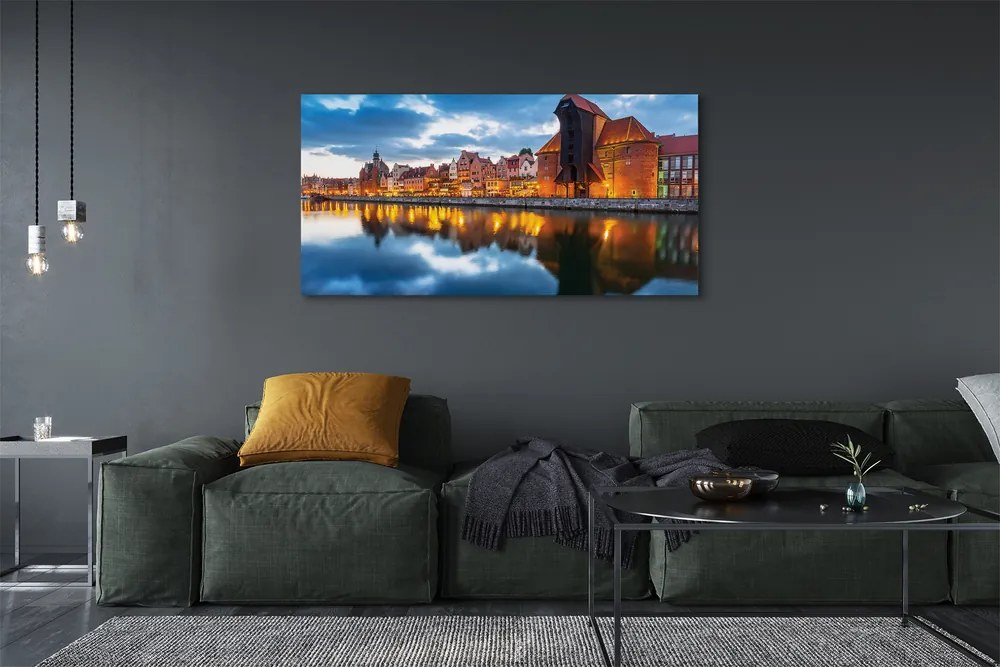 Tablouri canvas clădiri fluviale Gdańsk
