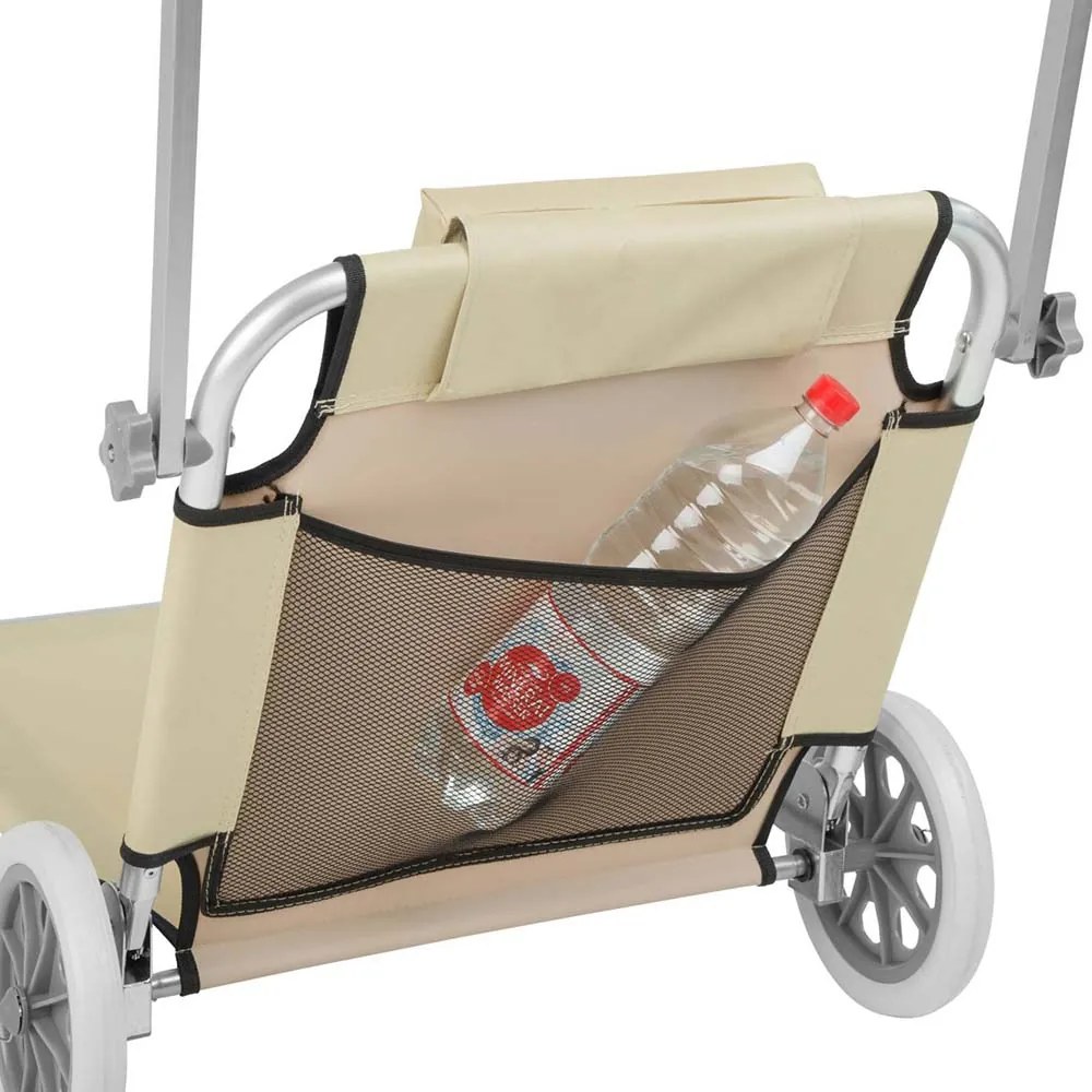 2 buc sezlong mobil cu parasolar, bej