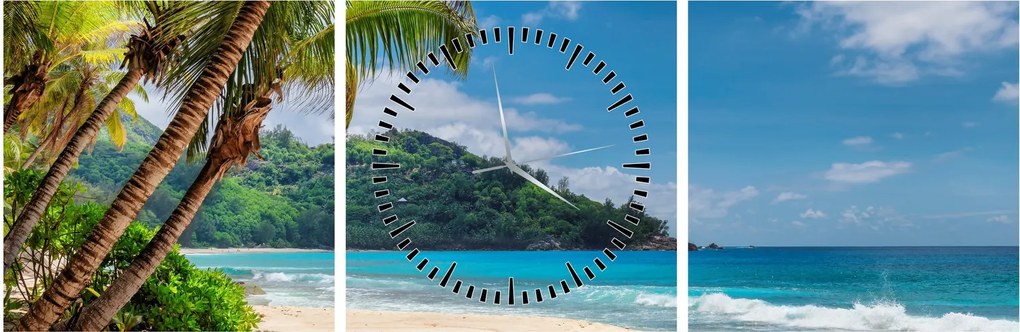 Tablou - Caraibe (cu ceas) (90x30 cm)