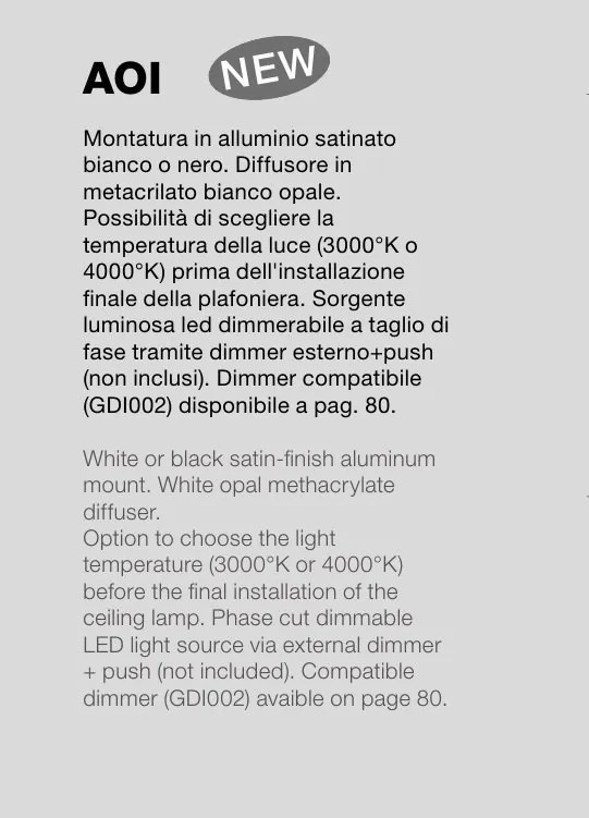 Plafoniera LED AOI 80x80cm, alb sau negru