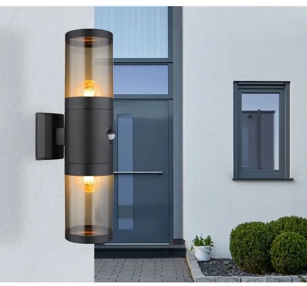 Aplică de exterior cu senzor XELOO 2xE27/40W/230V IP44 Globo 32014-2BS