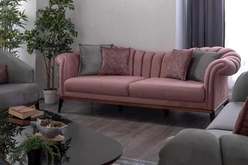 Canapea extensibila - 3 locuri - violet lavita (245x105x82)