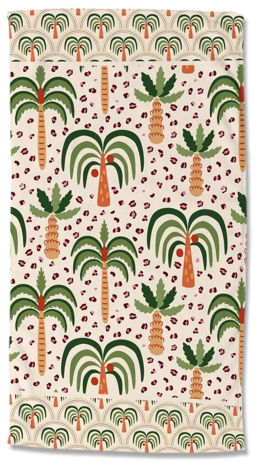 Prosop de plajă verde-bej din catifea 100x180 cm Cezan – Good Morning