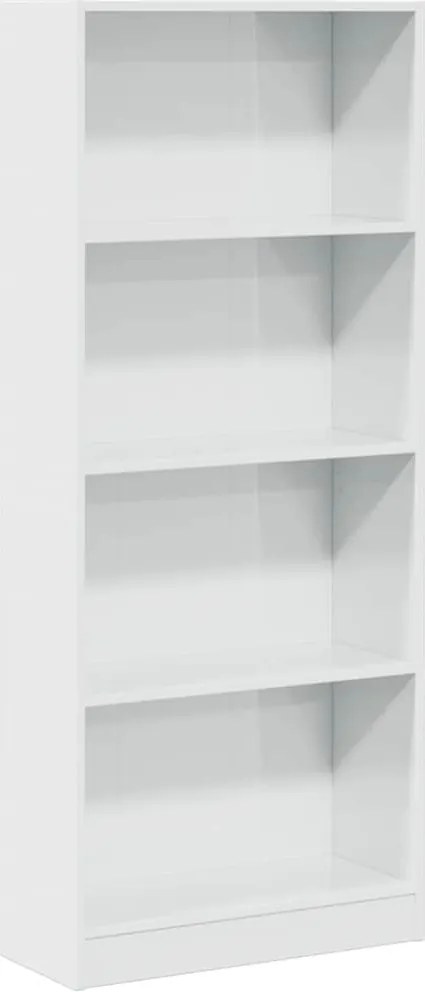 vidaXL Bibliotecă, alb extralucios, 60x24x143 cm, lemn prelucrat