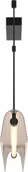 Nordlux ALIANI - Pendul LED compatibil cu dimmer pe cablu, 20W/230V, 3000K, negru/sticlă transparentă