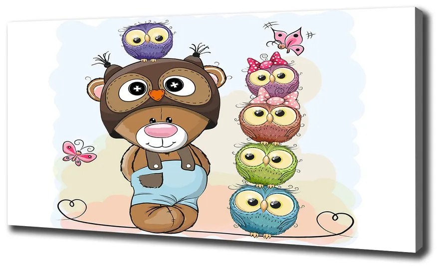 Print pe pânză Ursul și owl