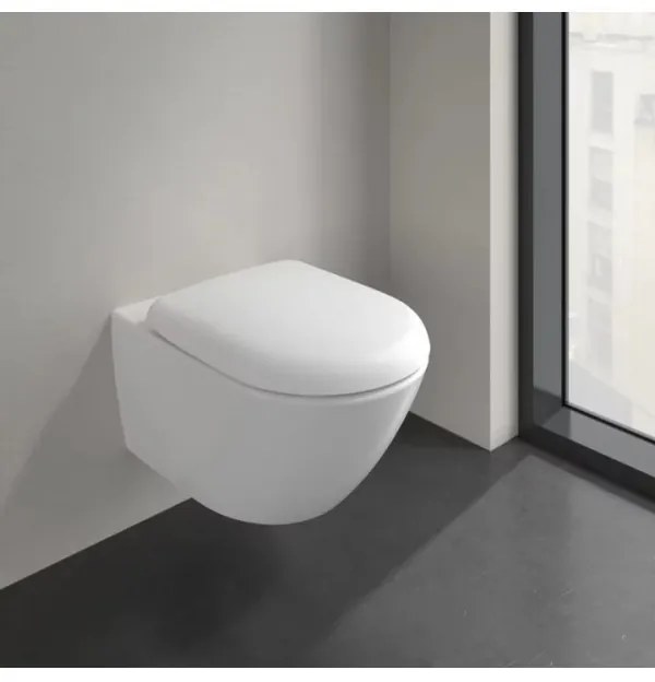 Vas WC rimless suspendat, Villeroy&amp;Boch Antao, TwistFlush, 37x56cm, Alb Alpin CeramicPlus, 4674T0R1