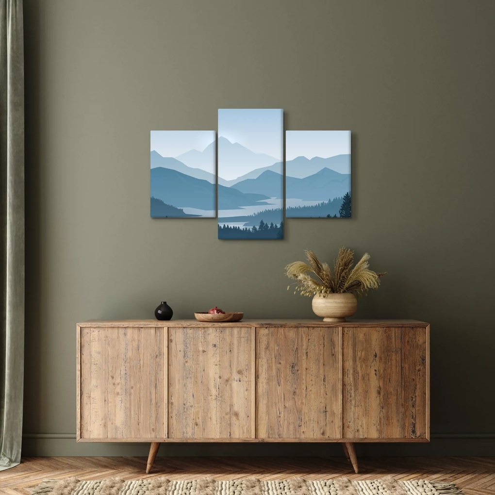 Tablou - Munții cu privirea graficeanului (90x60 cm)