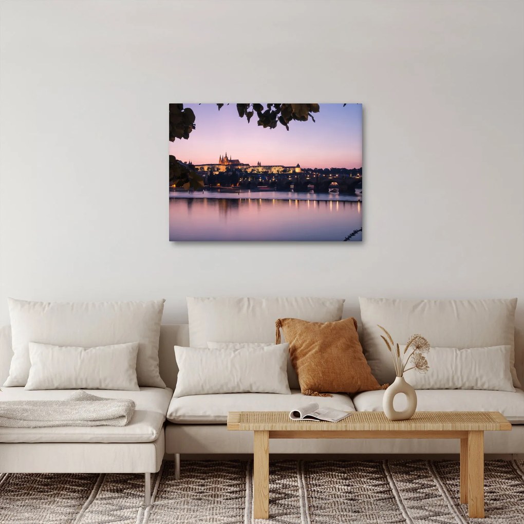 Tablou cu palatul din Praga și Vltava (70x50 cm)