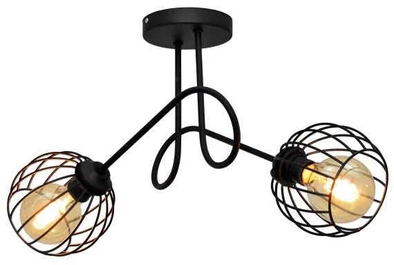 Lustră aplicată OXFORD 2xE27/15W/230V neagră