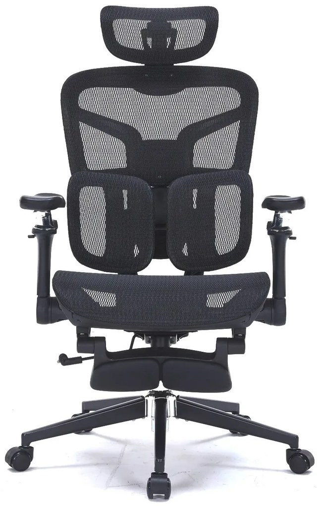 DeluxStar T9 MESH Premium – Scaun Ergonomic, Cotiere 6D, Suport Lombar Adaptiv, Spătar Reglabil pe Înaltime în 5 poziții, Mecanism Înclinare/Blocare, Mesh, Negru