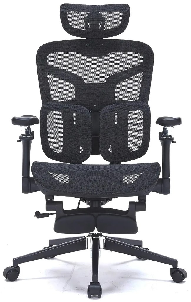 DeluxStar T9 Premium – Scaun ergonomic, cotiere 6D ultra moi, suport lombar adaptiv, spătar reglabil pe inaltime, tetiera 4D, mecanism multifunctional inclinare/blocare, pivotant, Mesh, Negru