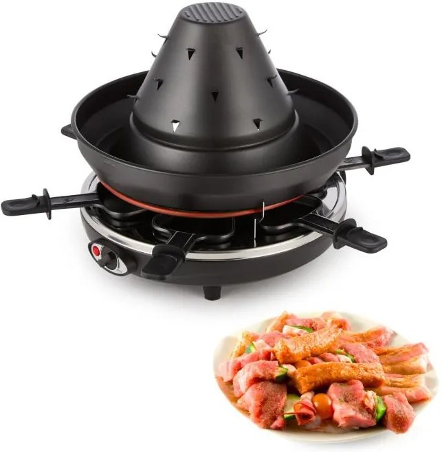 Klarstein KLARSTEIN TASTE VOLCANO, negru, grill tatar, grill cu racle, 1500 w, 8 persoane