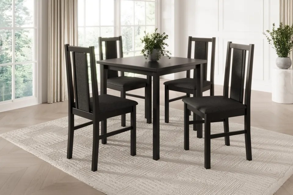 Scaun tapitat, din lemn, Vos XIV, ADRK Furniture (Culoare: Nuc inchis / Opium 20)