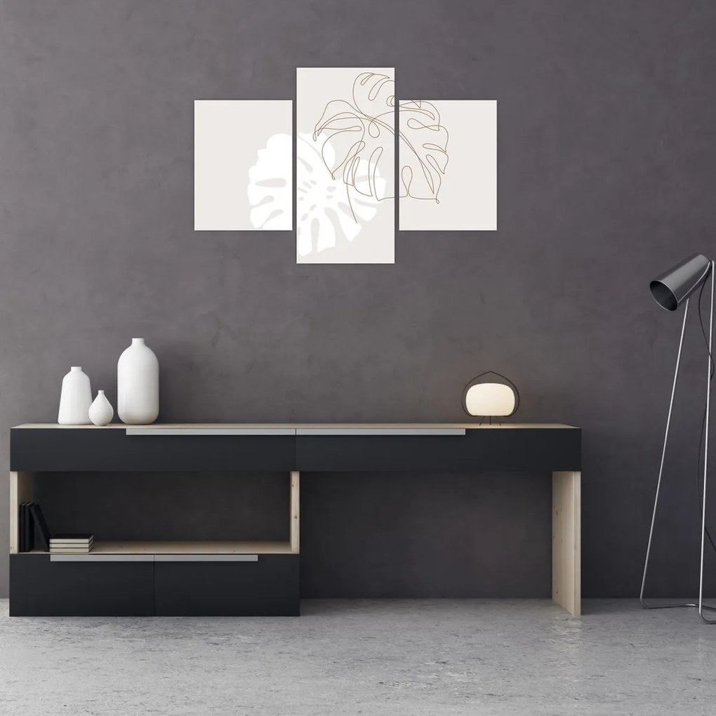 Tablou - Linia de artă monstera N⁰2 (90x60 cm)