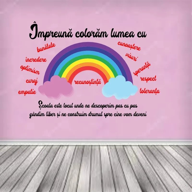 Sticker perete Impreuna coloram lumea