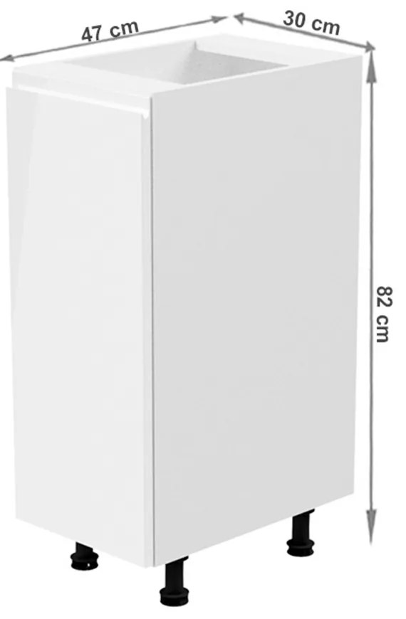 Dulap inferior de bucătărie D30 Aurellia (Alb + Alb lucios) (S). 1015746