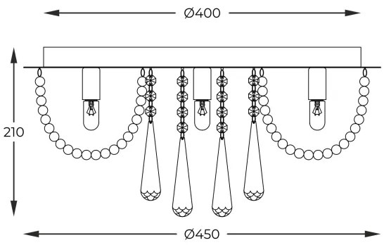 Plafonieră Zuma Line 19157M SENSI 6xG9/25W/230V d. 45 cm argintiu