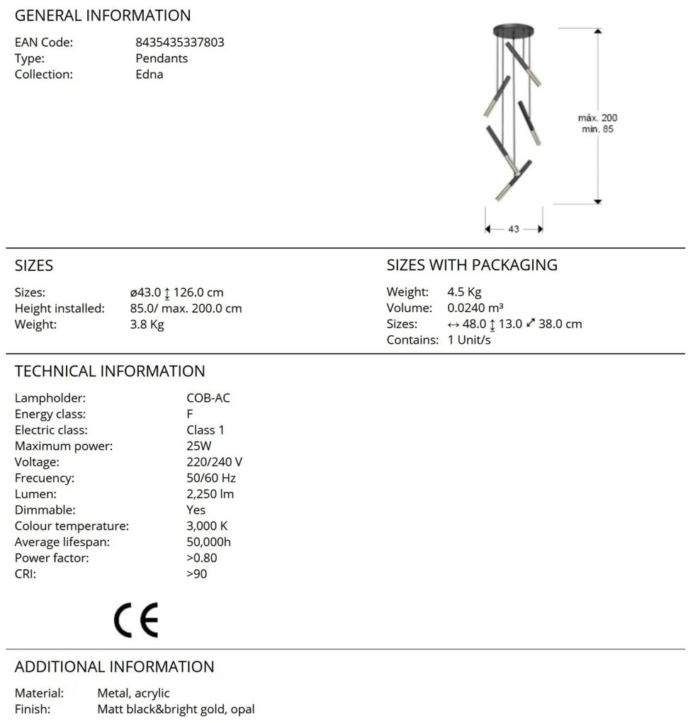 Lustra LED moderna design minimalist Edna
