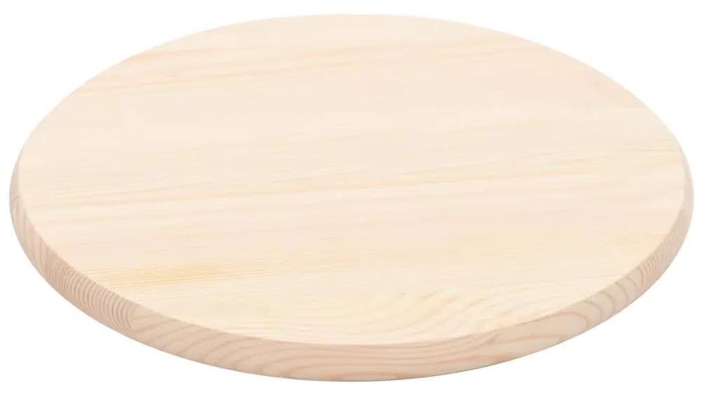 247192 vidaXL Blat de masă, natural, 25 mm, 50 cm, lemn de pin, rotund